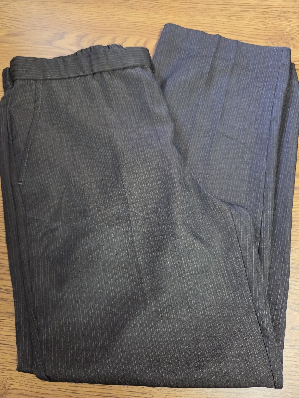 NWT Briggs New York Pinstripe Dress Pants - Brown Wheat Strip Size 16